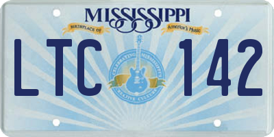MS license plate LTC142