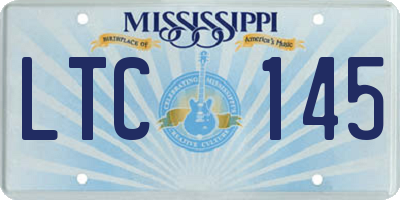 MS license plate LTC145