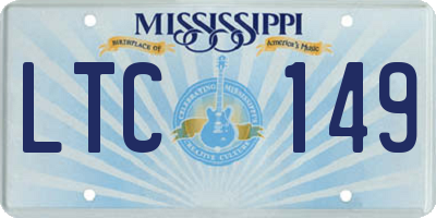 MS license plate LTC149