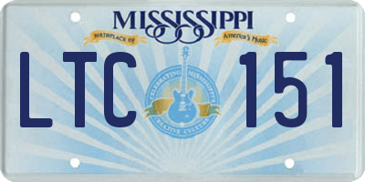 MS license plate LTC151