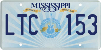 MS license plate LTC153