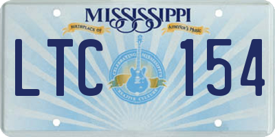 MS license plate LTC154