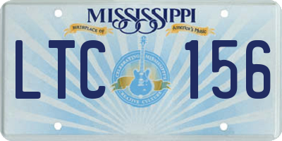 MS license plate LTC156