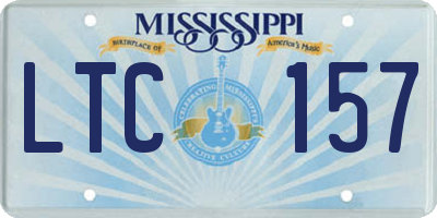 MS license plate LTC157