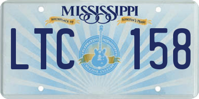 MS license plate LTC158