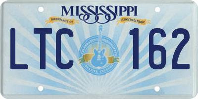 MS license plate LTC162