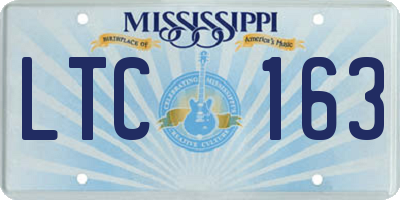 MS license plate LTC163