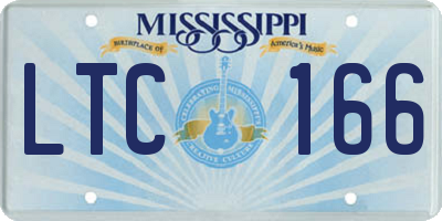 MS license plate LTC166