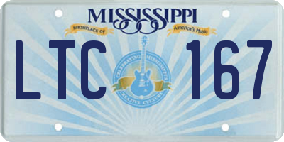 MS license plate LTC167