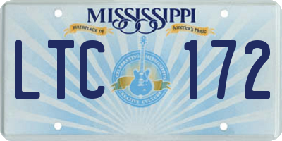 MS license plate LTC172