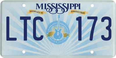 MS license plate LTC173