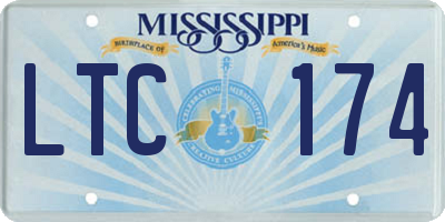 MS license plate LTC174