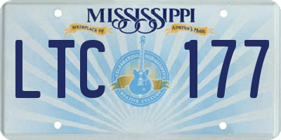 MS license plate LTC177
