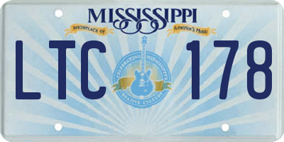 MS license plate LTC178
