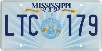 MS license plate LTC179