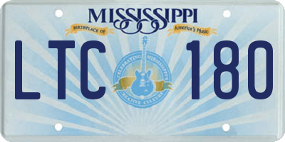MS license plate LTC180