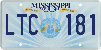MS license plate LTC181