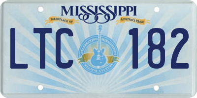 MS license plate LTC182