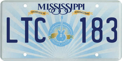 MS license plate LTC183