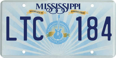 MS license plate LTC184