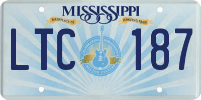 MS license plate LTC187