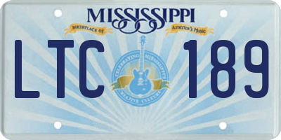 MS license plate LTC189