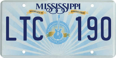 MS license plate LTC190