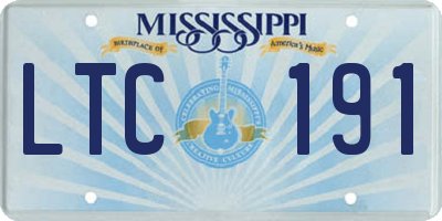 MS license plate LTC191