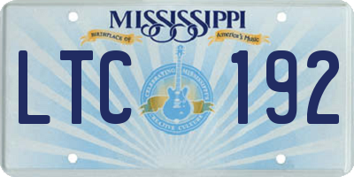 MS license plate LTC192