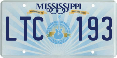 MS license plate LTC193