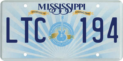 MS license plate LTC194