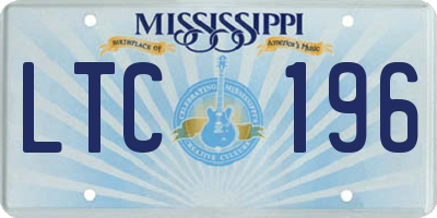 MS license plate LTC196