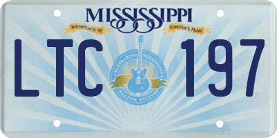 MS license plate LTC197
