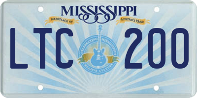 MS license plate LTC200