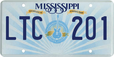 MS license plate LTC201