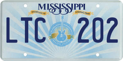 MS license plate LTC202
