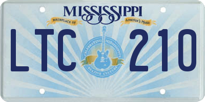 MS license plate LTC210