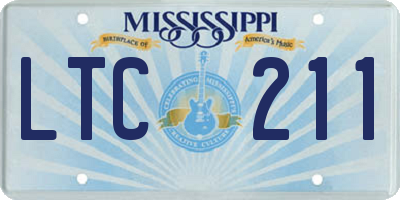 MS license plate LTC211