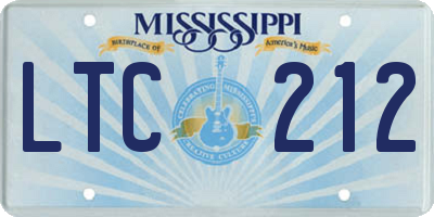 MS license plate LTC212