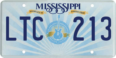 MS license plate LTC213
