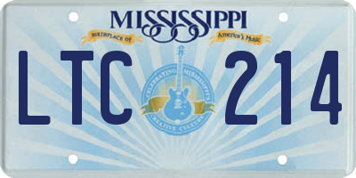 MS license plate LTC214