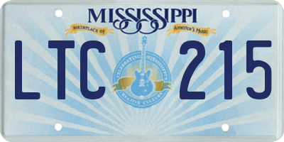 MS license plate LTC215
