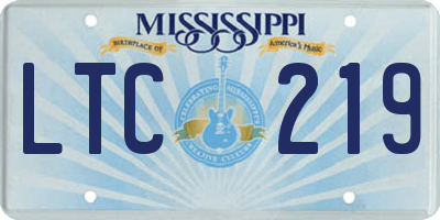 MS license plate LTC219