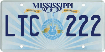 MS license plate LTC222