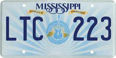 MS license plate LTC223