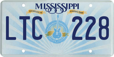 MS license plate LTC228