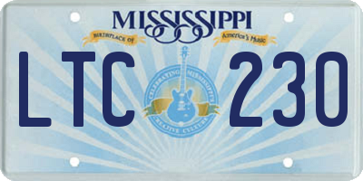 MS license plate LTC230