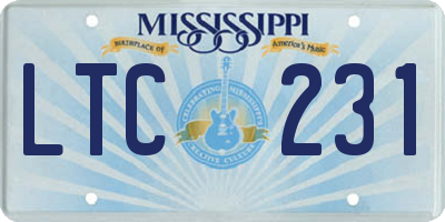 MS license plate LTC231