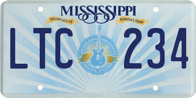 MS license plate LTC234