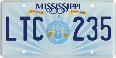 MS license plate LTC235